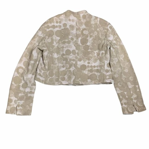 AKRIS Punto Abstract Asymmetric Zip Cotton Crop Jacket - Picture 10 of 11